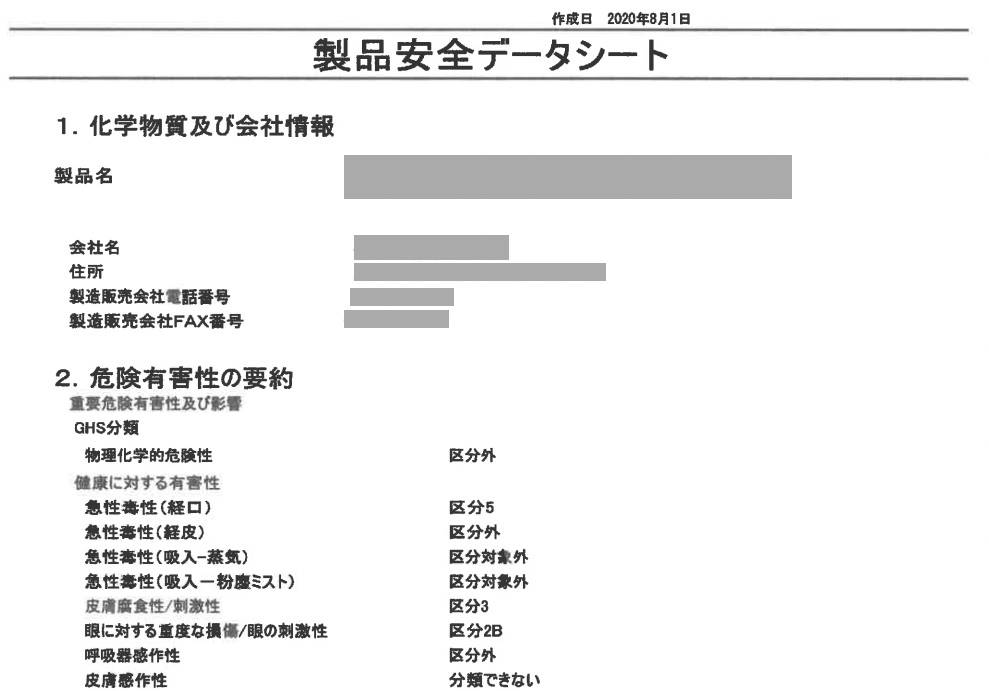 実際のSDS