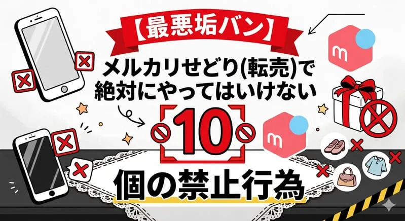「メルカリ 禁止」のアイキャッチ画像：自社制作