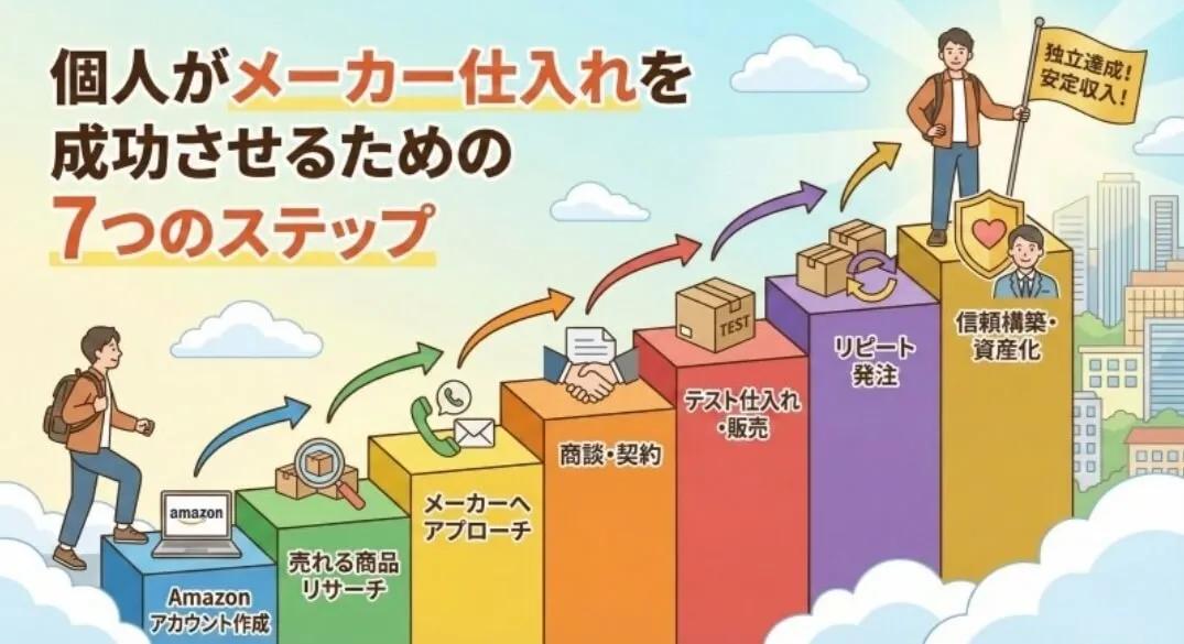 メーカー仕入れで個人が成果を上げる7ステップ:自社制作