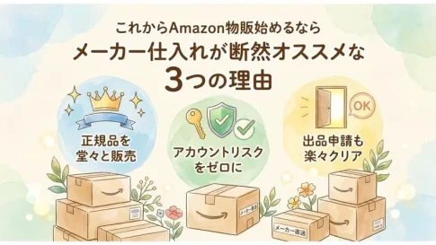 「メーカー仕入れ 物販」のアイキャッチ画像：自社制作
