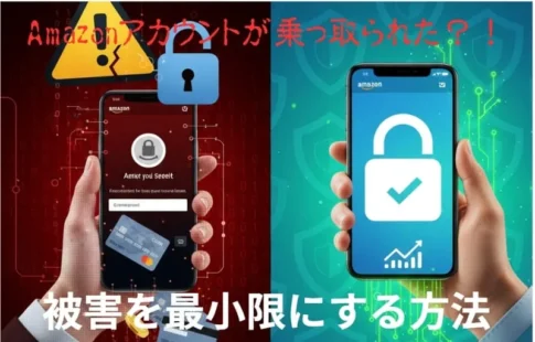 「Amazonアカウント 乗っ取り」の記事のアイキャッチ：自社制作
