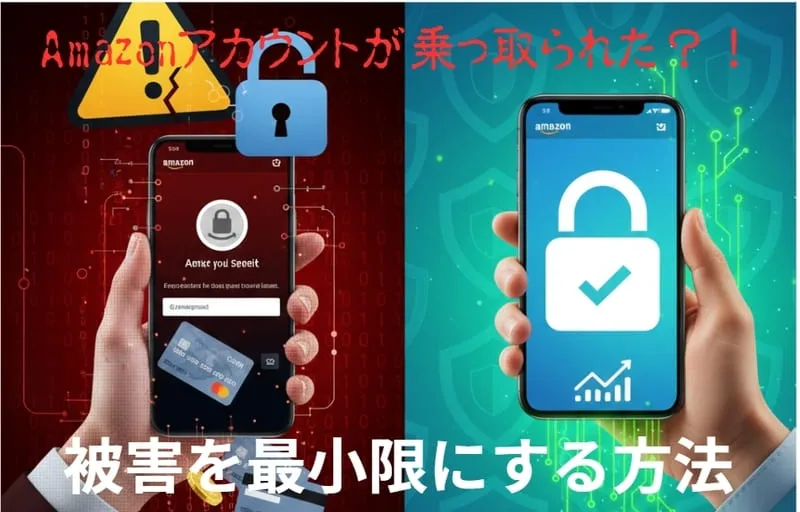 「Amazonアカウント 乗っ取り」の記事のアイキャッチ：自社制作
