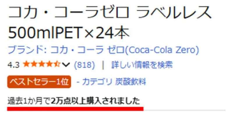 Amazonの売れ行きデータ