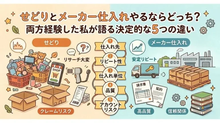 「せどり メーカー仕入れ」のアイキャッチ画像：自社制作