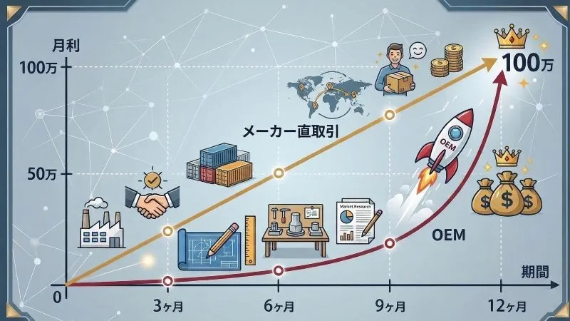 OEMとメーカー仕入れのリードタイム(自社制作)