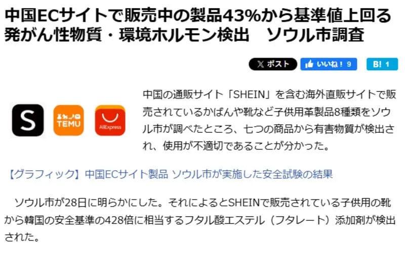 SHEINのニュース記事