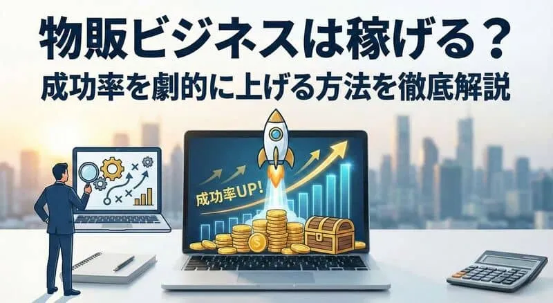 「物販ビジネス 成功率」のアイキャッチ画像:自社制作