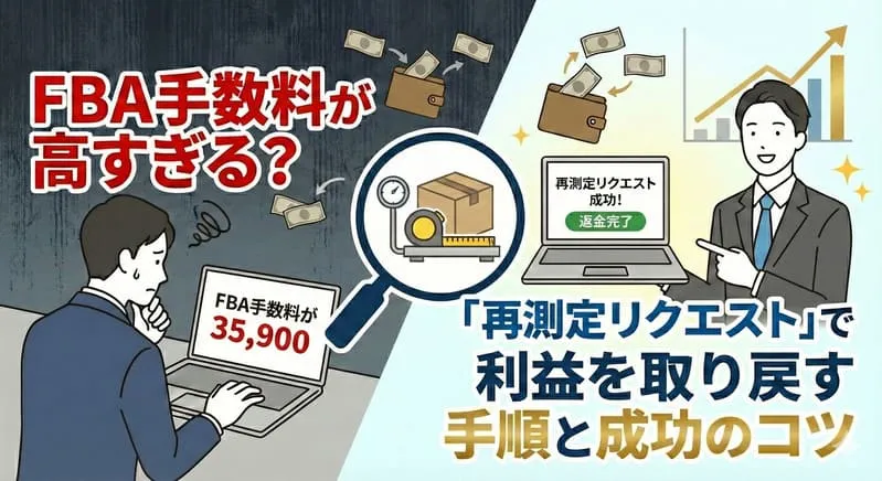 「FBA 再測定リクエスト」のアイキャッチ画像：自社制作